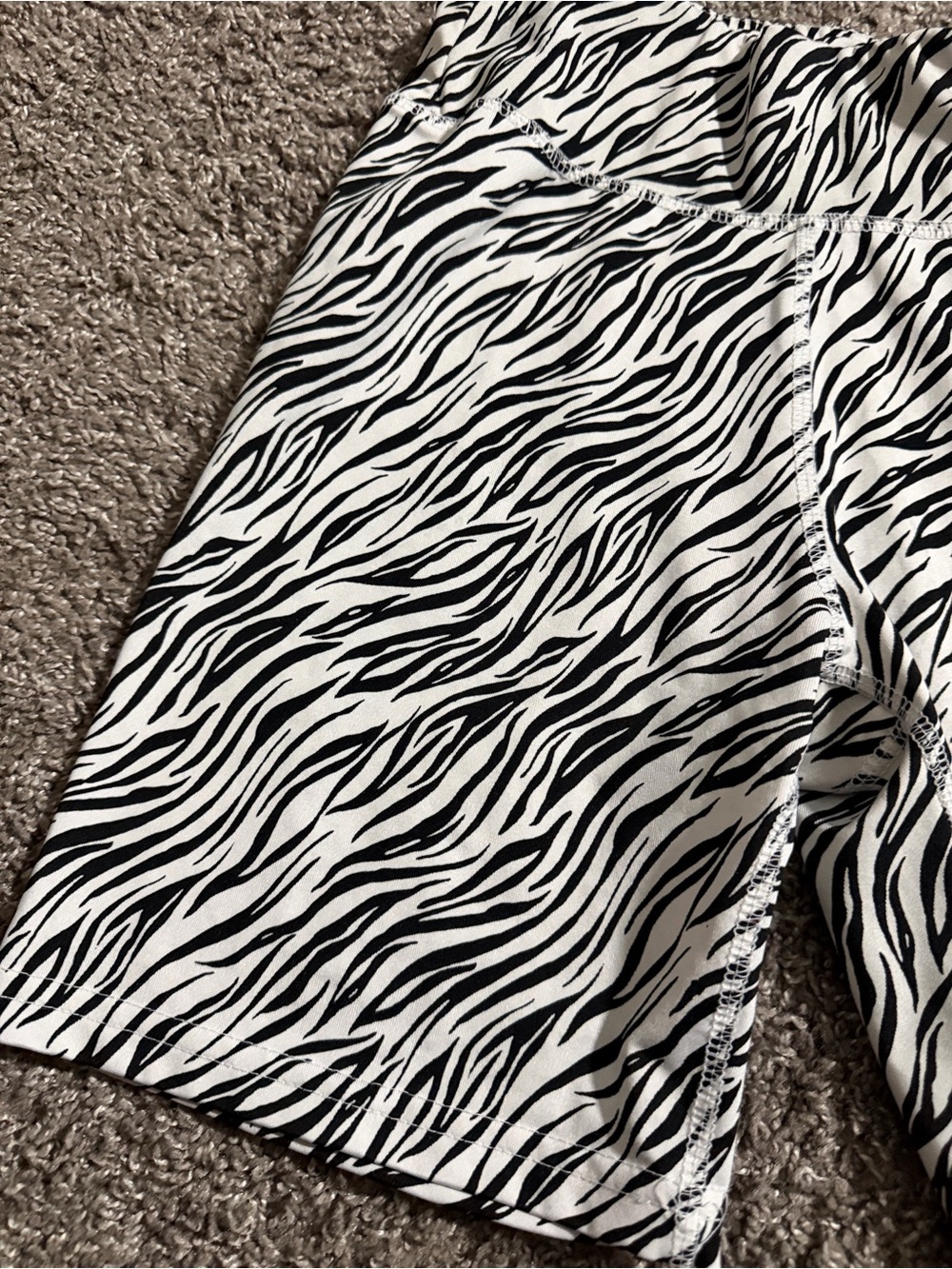 therapy Black & White Zebra Print Bike Shorts - Picture 3 of 6